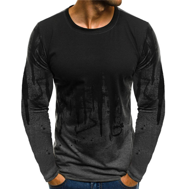 Long sleeve men's t-shirt with modern graphic accents and a sporty fit Amarae