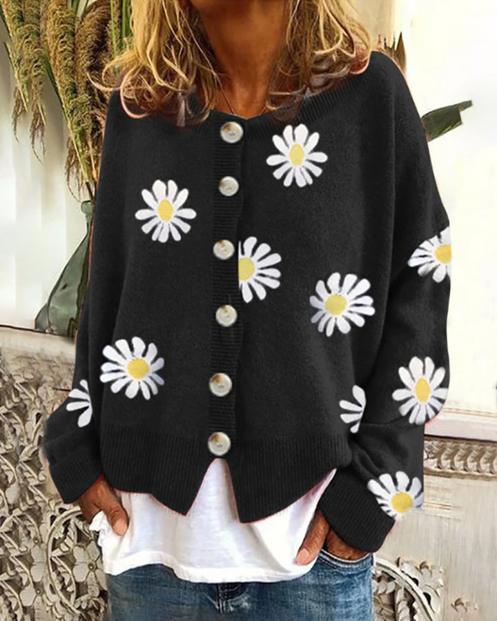 Women's Casual Gilet with Floral Print and Chic Button Details and Style