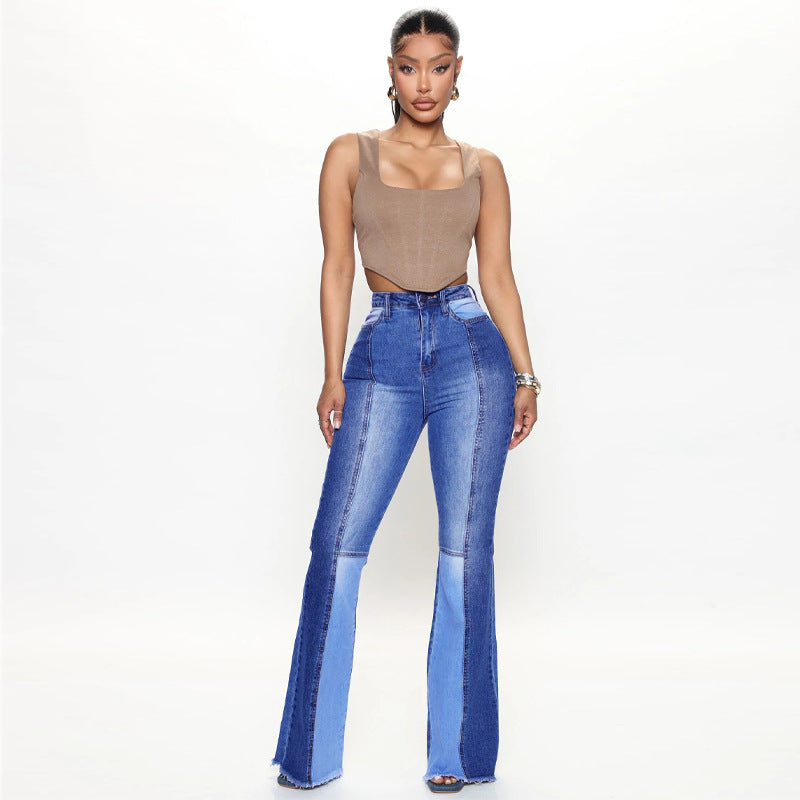 High-waisted jeans for women in colorblock design Lune London