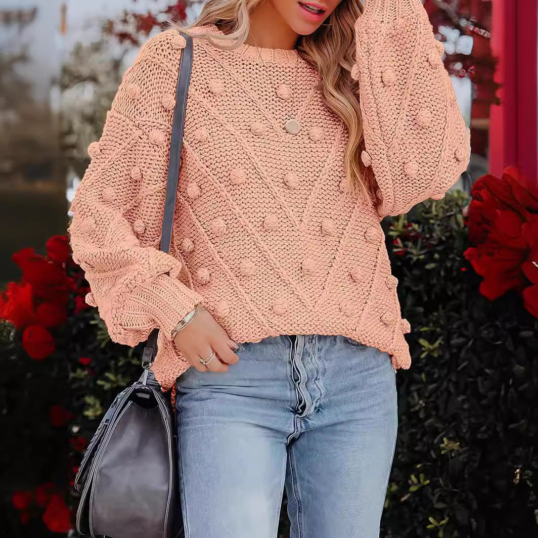 Stylish knitted sweater for women with textured 3D pattern Lune London