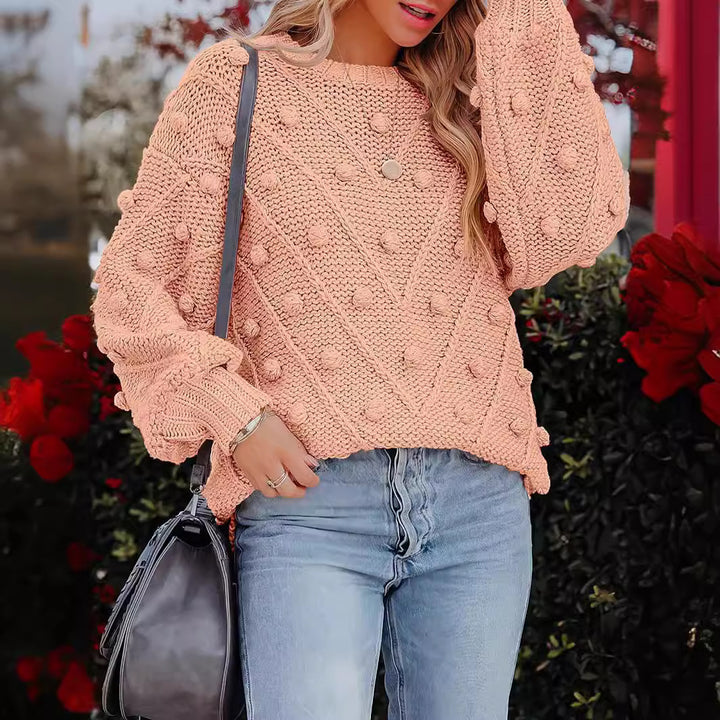 Stylish knitted sweater for women with textured 3D pattern Lune London