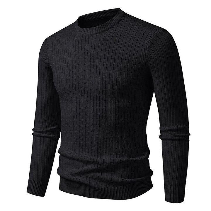 Thick knit sweater for men with elegant braid pattern Lune London