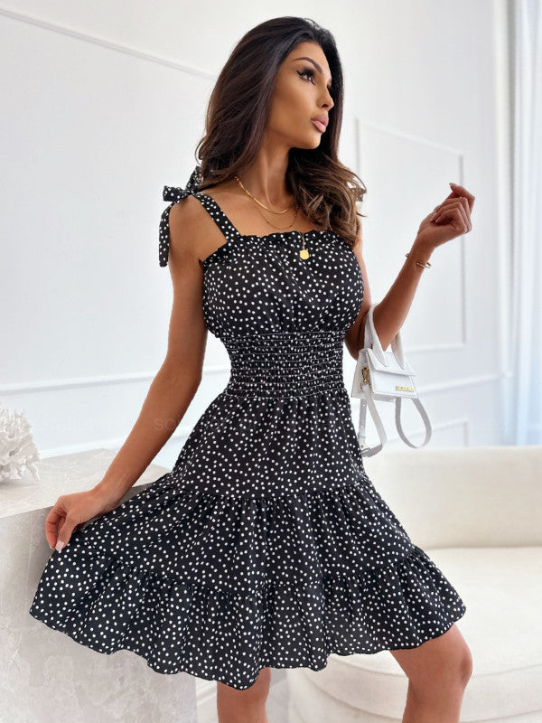 Lune London polka dot smocked summer dress for women