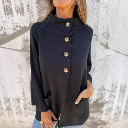Women’s knit jacket with large pockets and relaxed fit Amarae