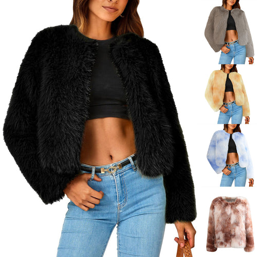 Women Luxury Faux Fur Coat with Elegant Details Amarae