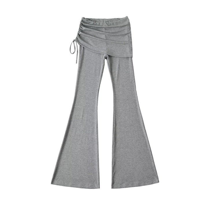 Women’s flared trousers with integrated mini skirt overlay and drawstring Amarae