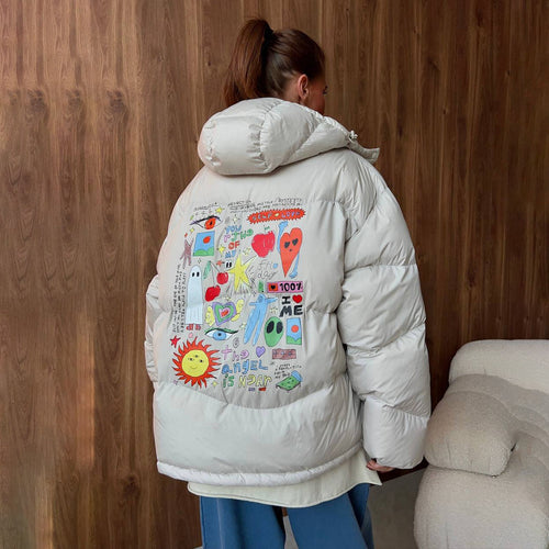 Lady matte jacket creative print design Amarae
