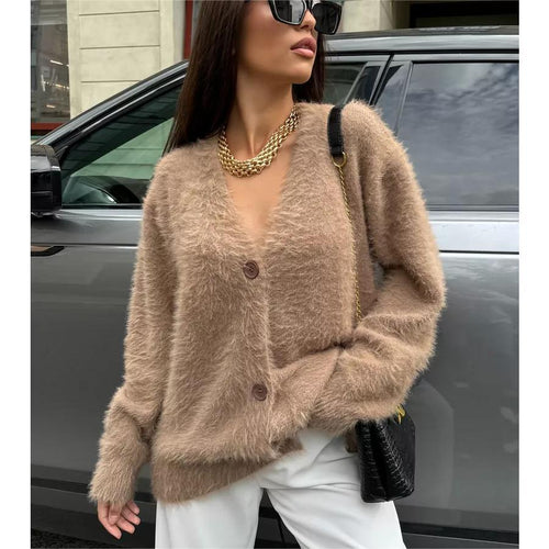 Ladies Casual Cardigan with V-neck and soft material Amarae