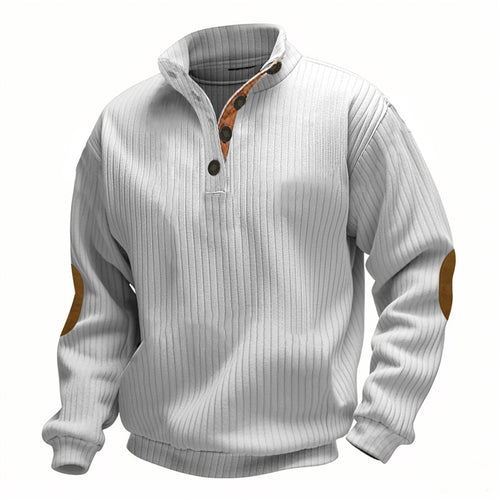 Casual knitted sweater for men with a fashionable collar and elbow patches Amarae