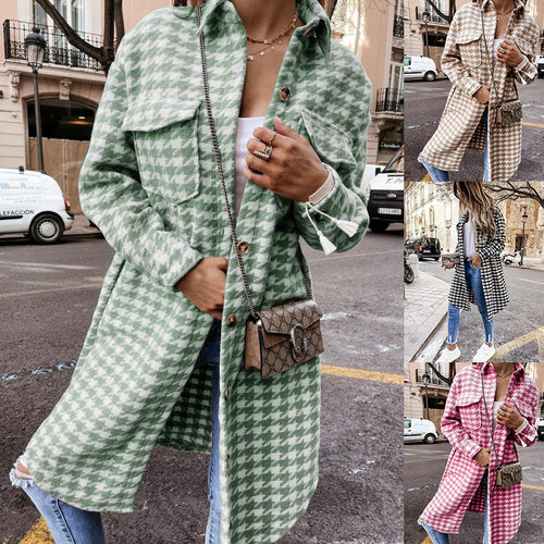 Manteau à carreaux amical pour femmes avec poches pratiques Chic & Stil