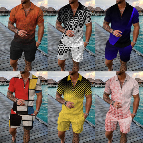 Men's Modern Chic Graphic Print Short Set