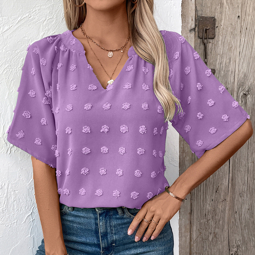 Ladies elegant top with structured floral pattern Lune London