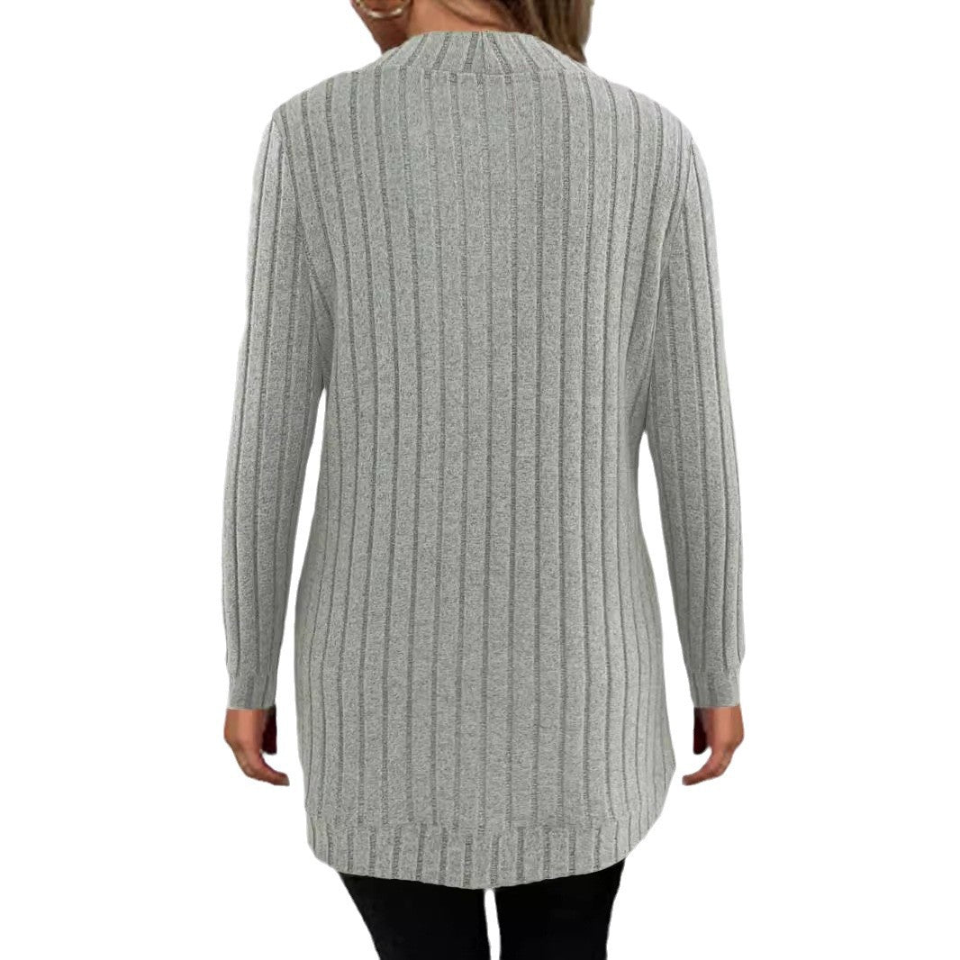 Women’s comfy knit cardigan with modern ribbed pattern Lune London