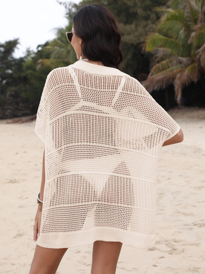 Ladies Lightweight Crochet Swimsuit Cover Top Tunic Lune London