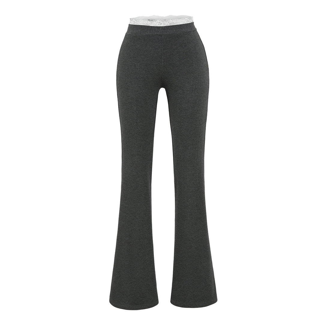 High-waisted stretch jeans for women with lace decoration Lune London
