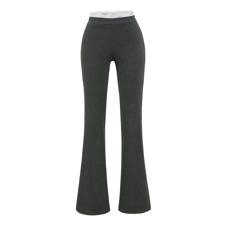High-waisted stretch jeans for women with lace decoration Lune London