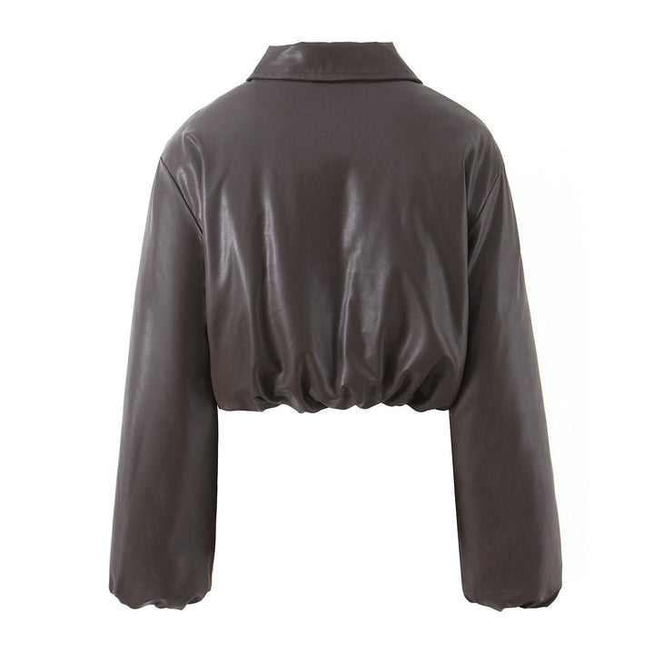 Ladies elegant short jacket with zipper and embroidered collar Lune London