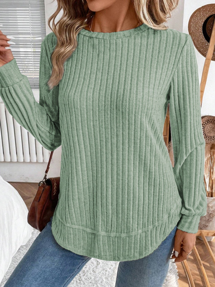Pull en tricot décontracté pour femmes avec rayures verticales Chic & Stil