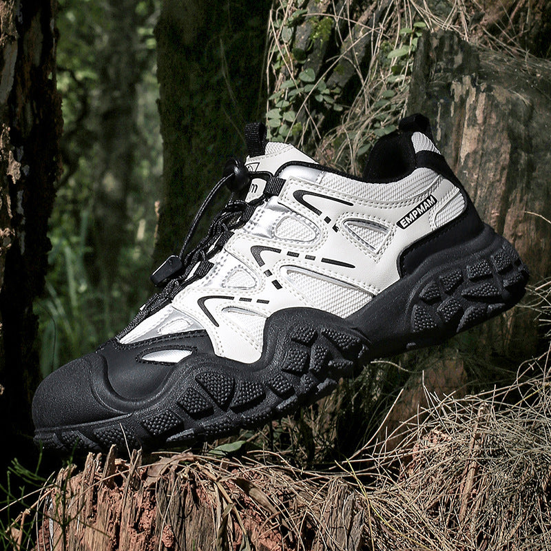 Ladies Chunky Trail Sneaker with shock-absorbing multi-zone profile sole, quick lace-up closure and reflective accents Amarae