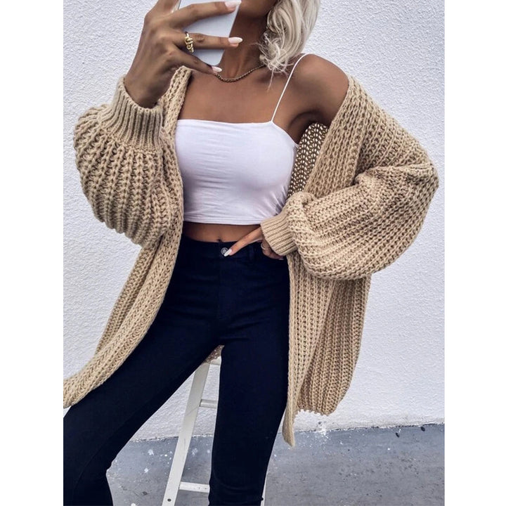 Ladies Knit Cardigan with Wide Sleeves and a Casual Chic Look and Style