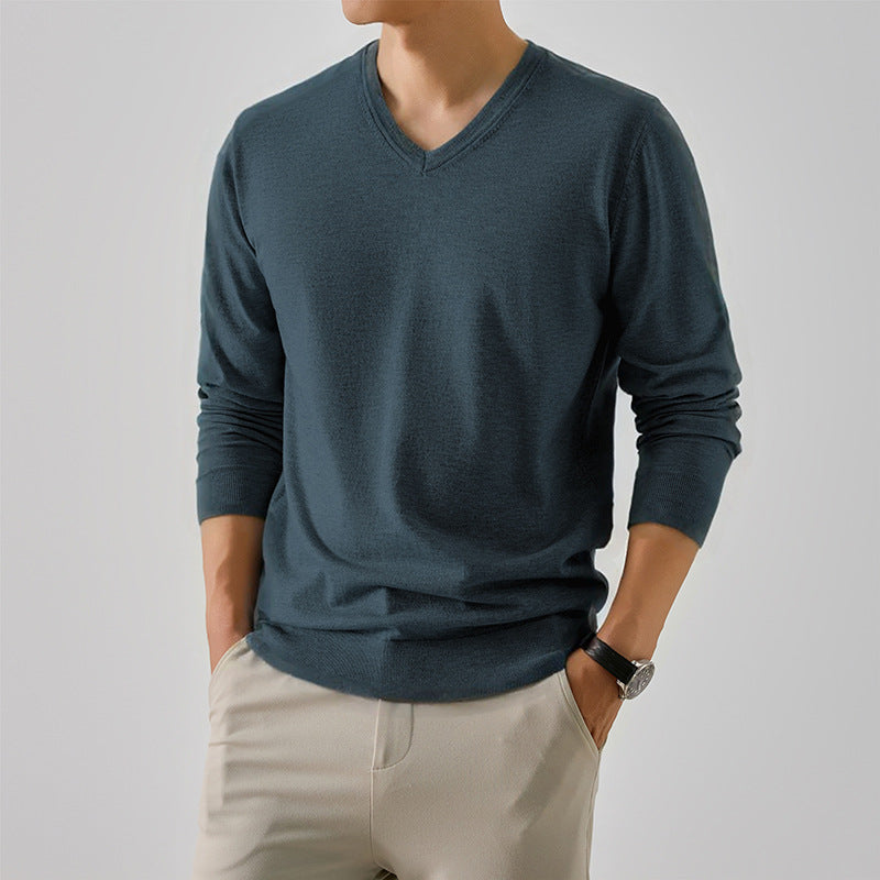 Men's long sleeve V neck T-shirt Lune London