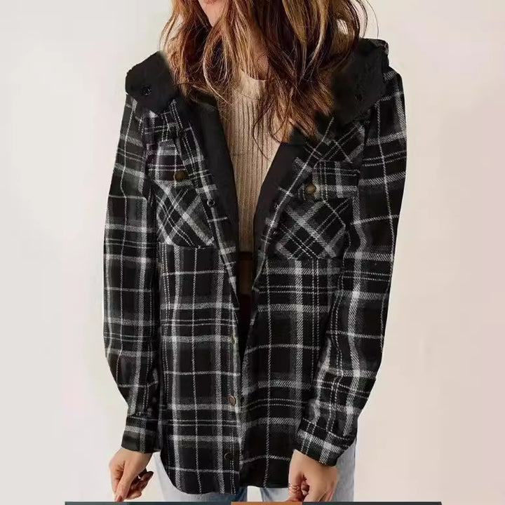 Ladies flannel jacket with fleece lining Lune London