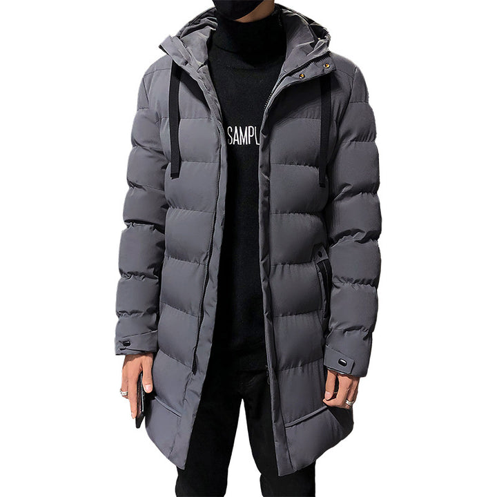 Long insulated bomber jacket for men with hood Amarae