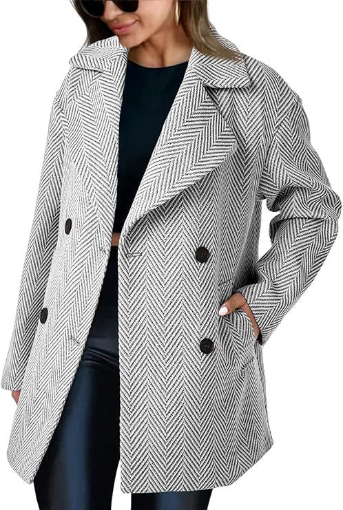 Lune London double-breasted transition coat for women