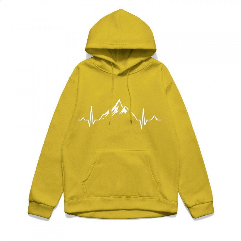 Women's hoodie with stylish mountain motif and high-quality cotton Chic & Stil