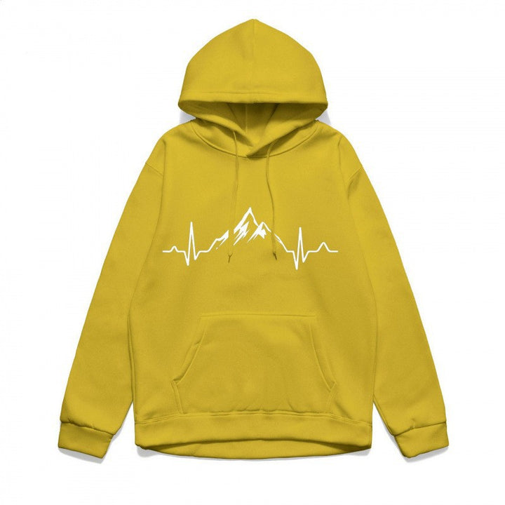 Women's hoodie with stylish mountain motif and high-quality cotton Chic & Stil