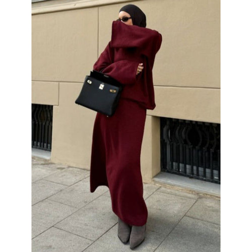 Knit dress for women with high neck and loose silhouette Amarae