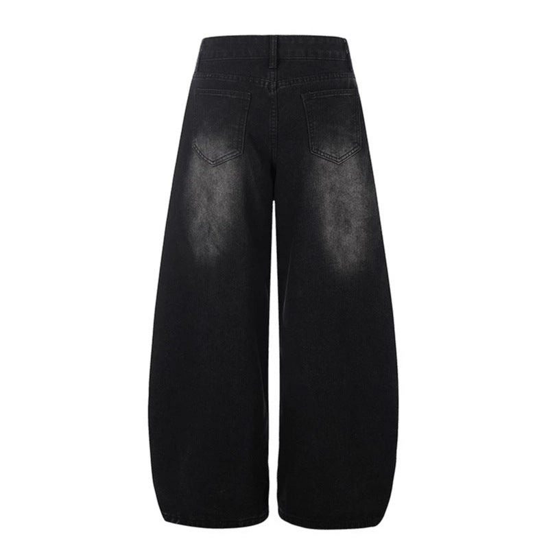 Ladies Wide High-Waist Palazzo Pants made of Denim with Horse Embroidery and Culotte Cut Amarae