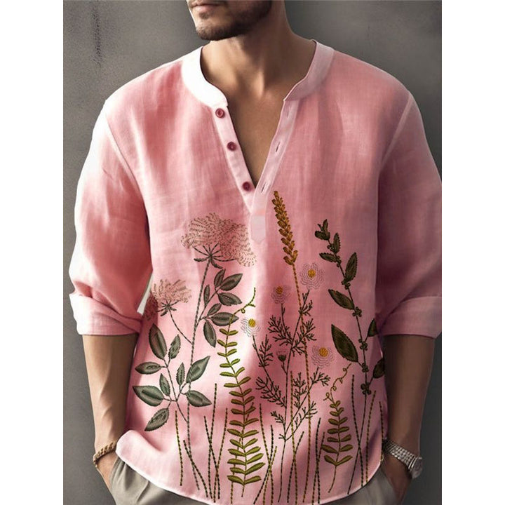 Elegant shirt for men embroidered with flowers Amarae