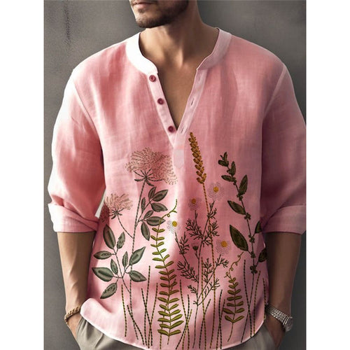 Elegant shirt for men embroidered with flowers Amarae