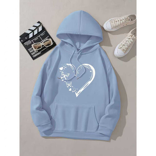 Women's hooded sweatshirt with floral heart and butterfly design Chic & Stil