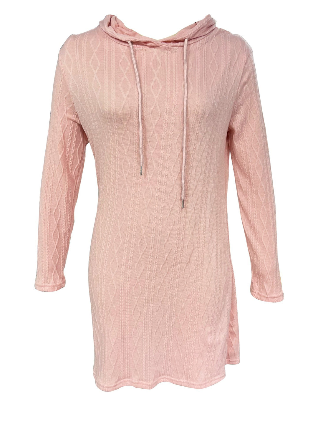 Hooded dress for women with textured knitted pattern and relaxed fit Lune London
