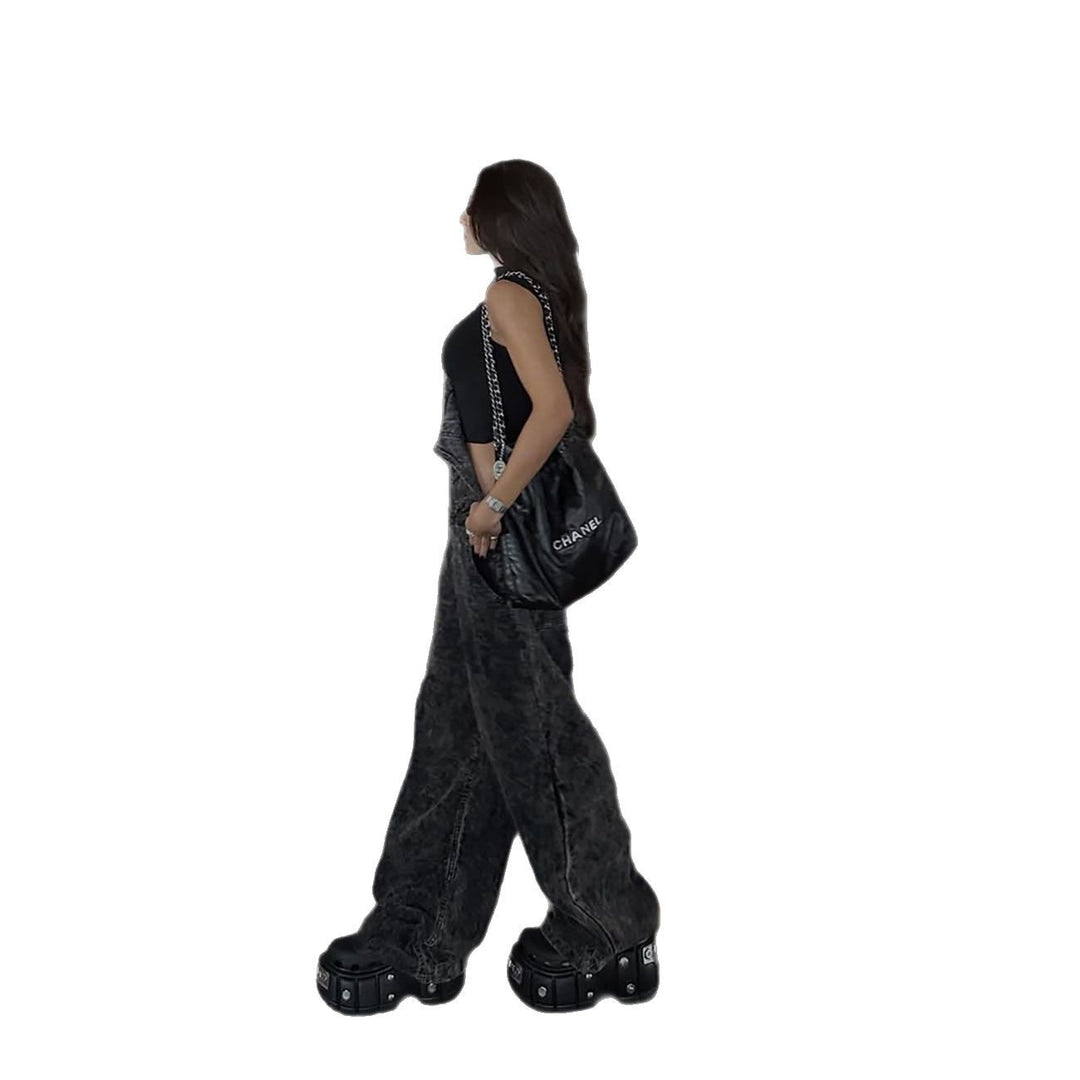 Ladies Casual Fit Denim Overalls Lune London