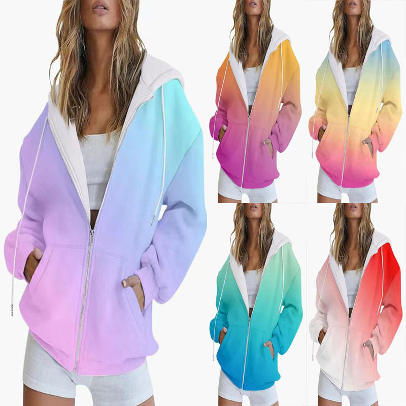 Ladies Oversized Hoodie with gradient colors and practical pockets Lune London