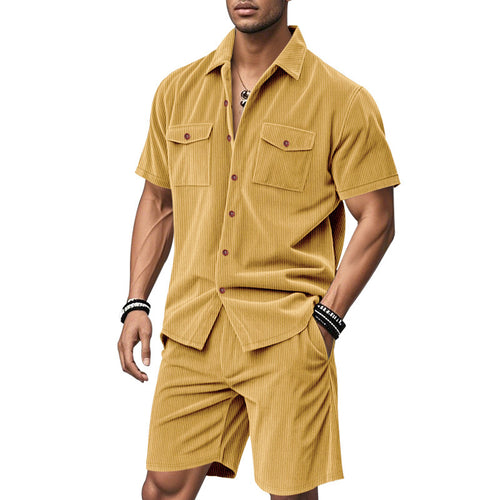 Men's short sleeve shirt and shorts set Amarae