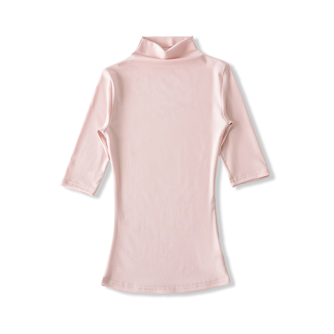 Women's Fitted Stand Collar Shirt with Half-Length Sleeves Amarae