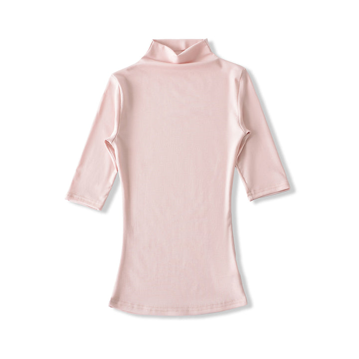 Women's Fitted Stand Collar Shirt with Half-Length Sleeves Amarae