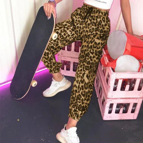 Leopard print leisure pants for women with elastic waist Amarae