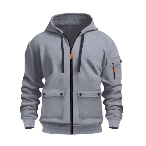 Functional hooded jacket for men with multiple pockets Amarae