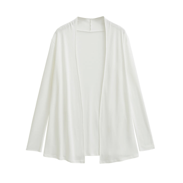 Women Open Flowing Jersey Cardigan with Waterfall Edge Amarae