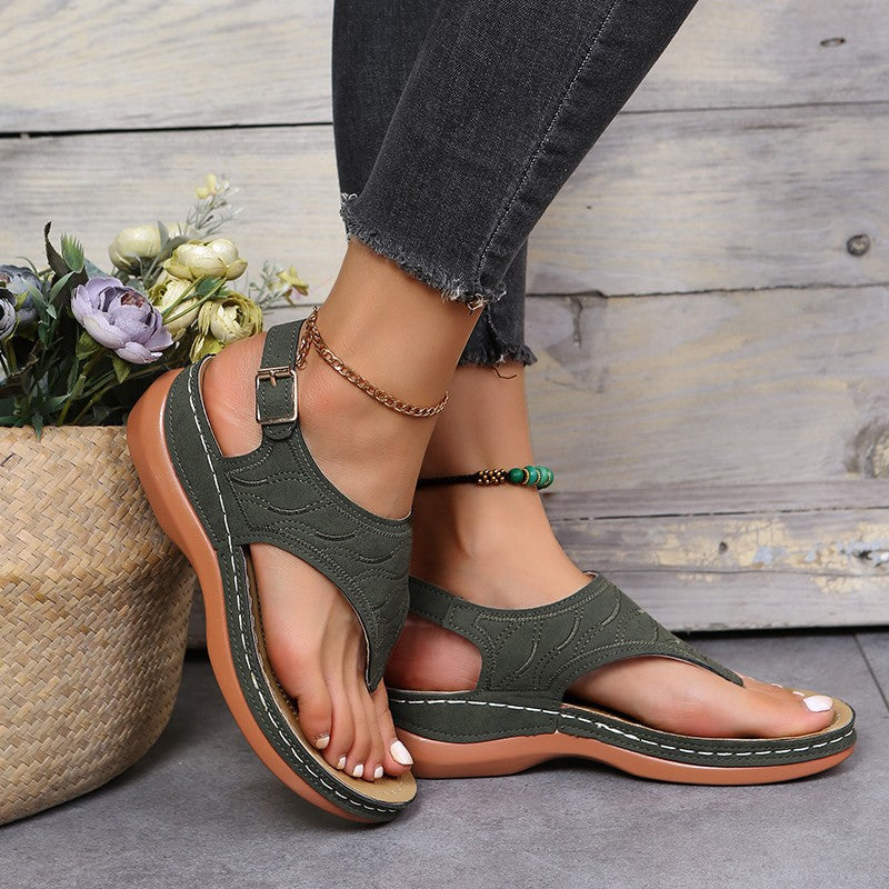 Adjustable comfort ladies toe separator sandals Lune London