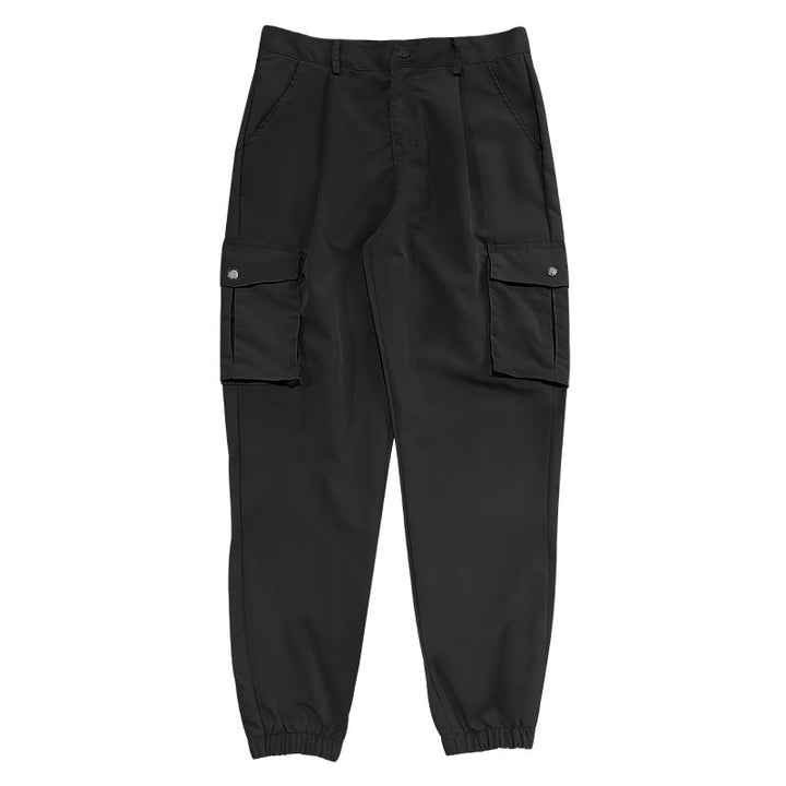 Unisex cargo pants with elastic waistband and practical side pockets Lune London