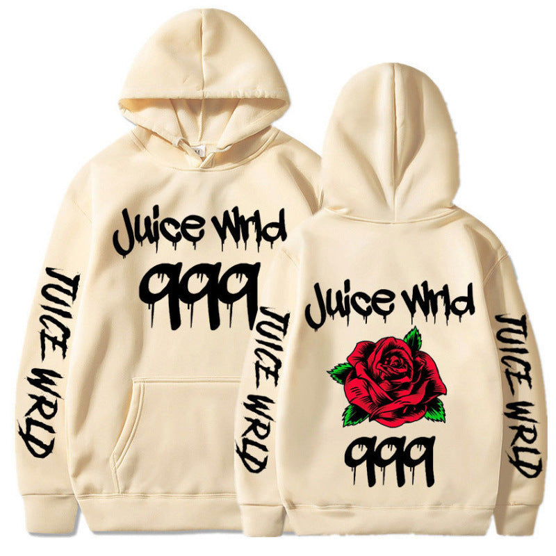 Women’s hoodie with striking graphic design and romantic rose motif Lune London