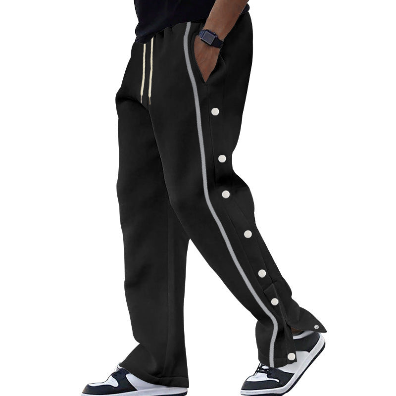 Lune London women's sporty leisure pants with snap buttons and elastic waist