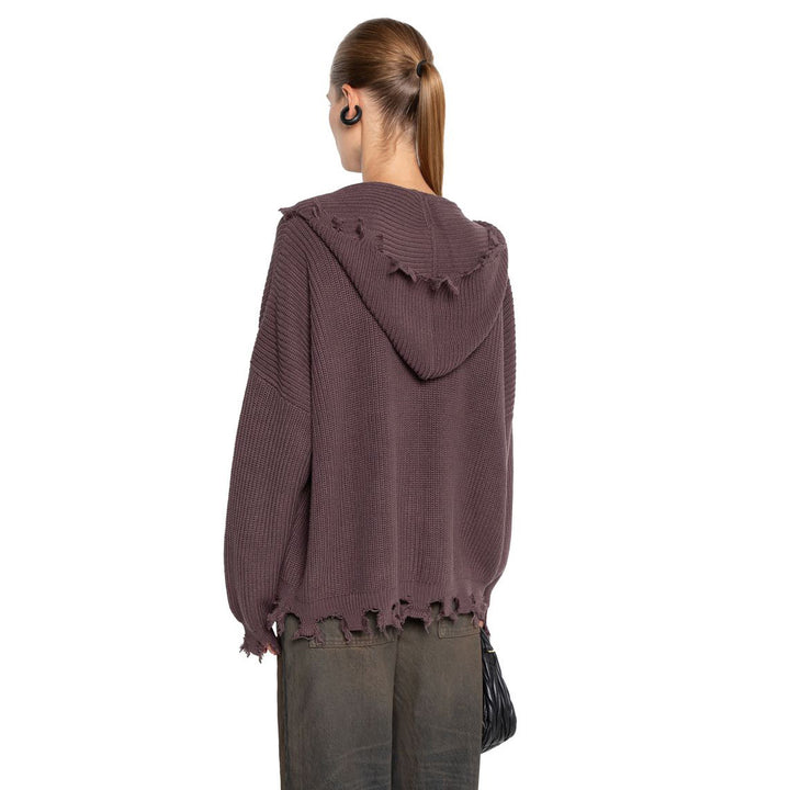 Casual hoodie for women with a trendy ripped design and wide sleeves Lune London