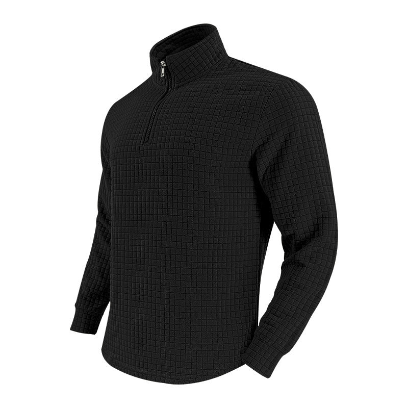 Men's midlayer pullover with high collar and textured design Lune London